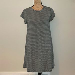 Striped Black & White Tee Dress - Women